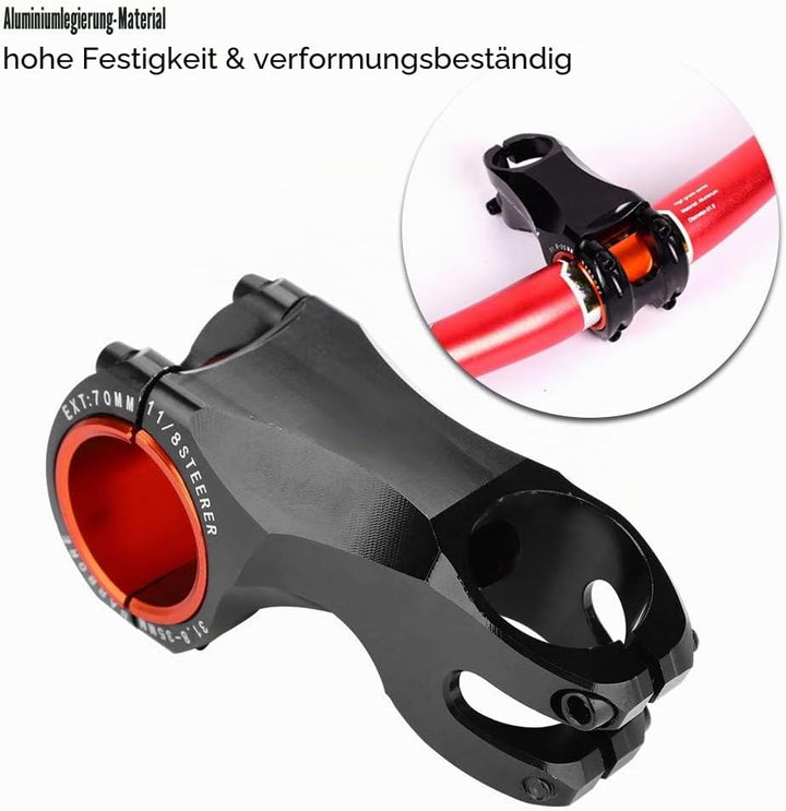 Yosoo Health Gear Vorbau 35mm Klemmung, Bike Lenker aus Aluminiumlegierung, 17 Grad Bike Vorbau mit