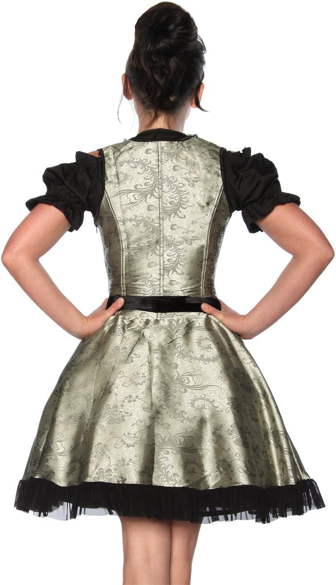 Dirndline Dirndlkleid, Schürze grün/schwarz XS Grün/Schwarz, XS Grün/Schwarz