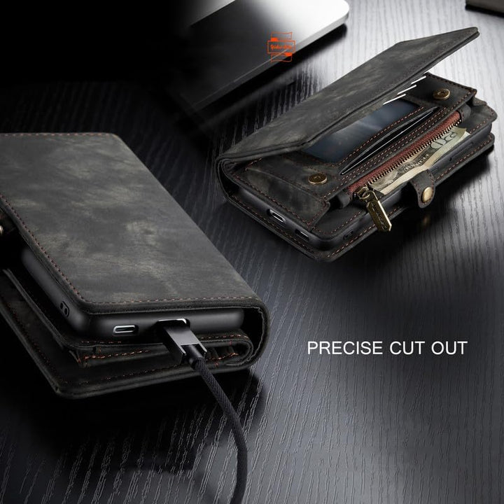 Yidai-Silu iPhone 14 Pro Max Handy Hülle 【Abnehmbar, Mutil-Funktion】 Wallet Case Magnet Tasche PU Le
