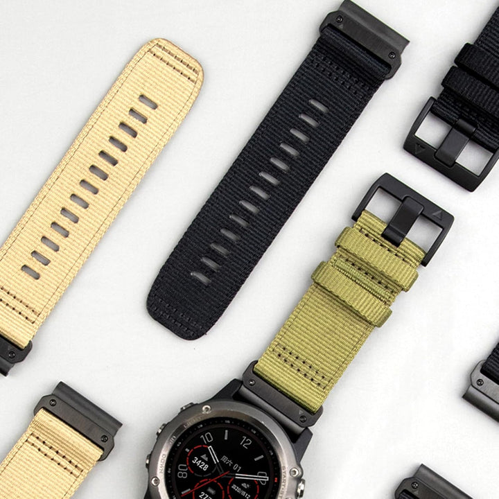 Verbessert QuickFit 26mm Nylon Armband für Garmin Fenix 7X / Fenix 6X / Fenix 5X / Enduro, Schleife