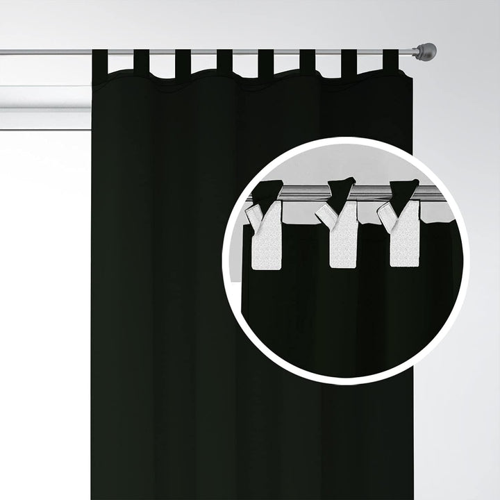 Vorhang mit Schlaufen Klettverschluss 1 Stück 250 H x 145 B cm Blickdichte Gardinen Fensterdekoratio