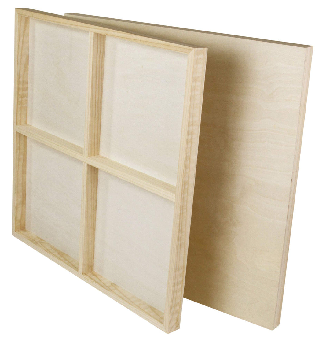 Paintersisters Malgrund aus Holz, 2 Stück je 80 x 80 cm, 3D Optik - 38mm stark, Malplatte aus Holz,