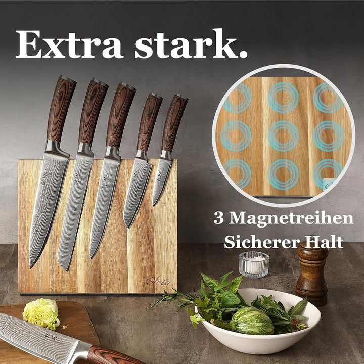 Wakoli Edib 6er Damastmesser-Set, scharfe 8 bis 20,5 cm Klingen Premium Küchenmesserset aus 67 Lagen