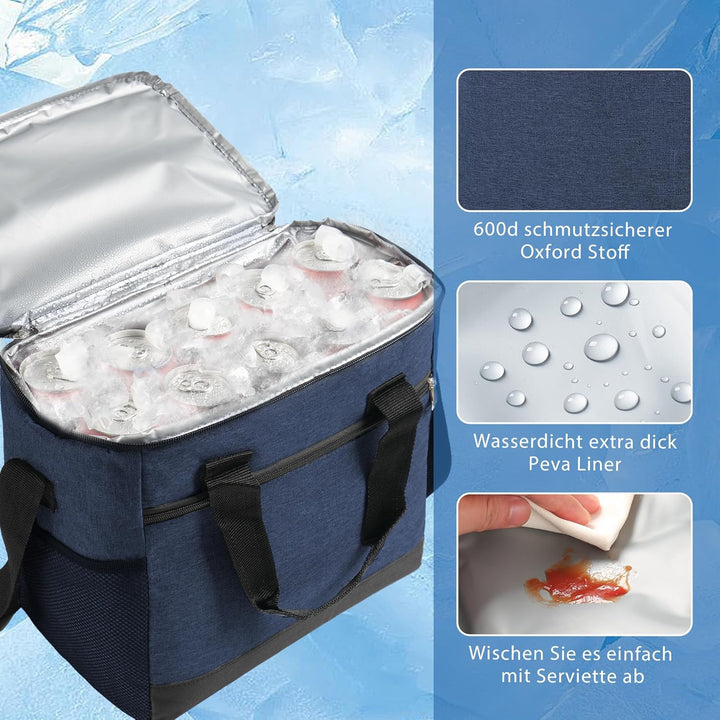 Kühltasche Wählbare Kapazität 15L, Thermotasche Picknicktasche Gross Isolierte Lunchtasche,Kühltasch