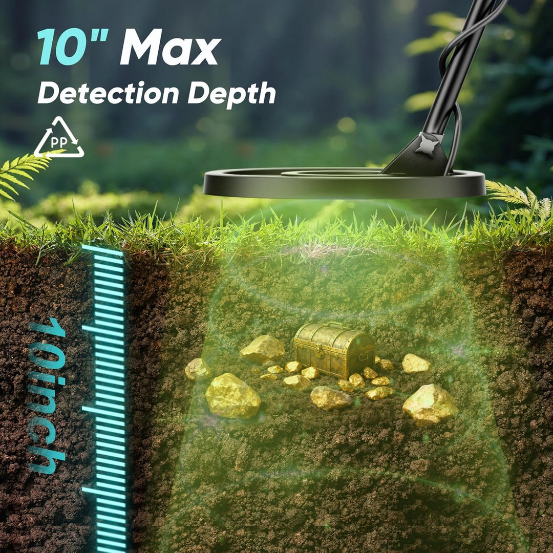 Professional Metal Detector with 3 Search Modes, 25 cm Depth, Waterproof Coil, LCD Display & Adjusta