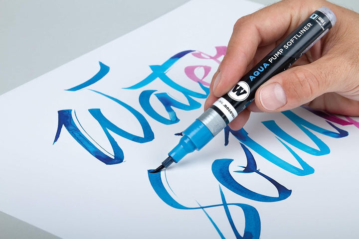 Molotow MO200462 Pump Softliner Aqua, 1 mm, sortiert 6er Etui, primärgelb/zinnoberrot/primärblau/cya