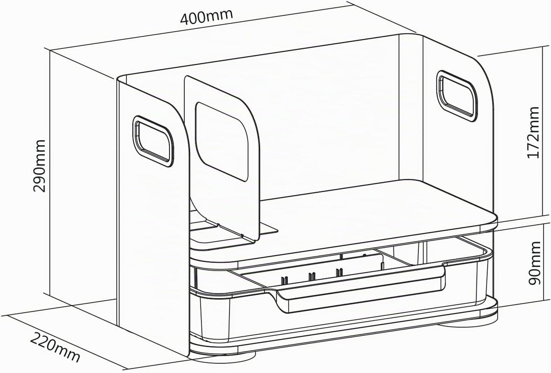 Ergo Office ER-440 Schreibtisch-Organizer mit Schublade und Buchstütze Organizer für Büroutensilien