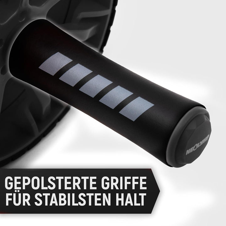 NEOLYMP Bauchtrainer für Zuhause mit Knieauflagen Matte und Bauchroller Videoübungen - Bauchmuskeltr