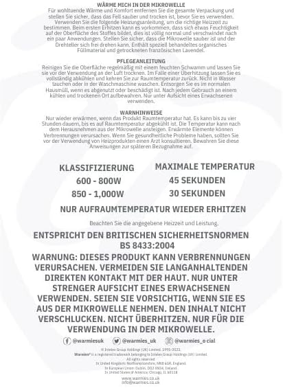 Warmies Marshmallow-Flusspferd-Plüschtier, vollständig erwärmbarer, gewichteter Teddy mit französisc