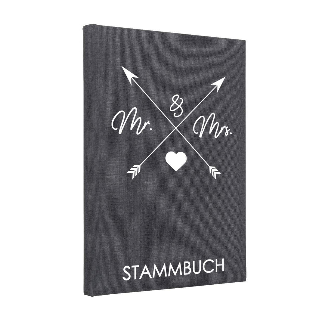 Hochzeitideal Stammbuch der Familie 'Arrow' Leinen dunkelgrau