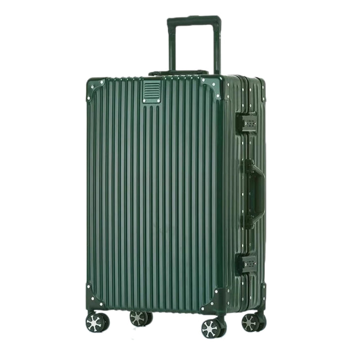 Aluminiumrahmen Koffer M (57cm) Handgepäck – Leichter 100% PC Hartschalen-Trolley in Metall-Optik, 4
