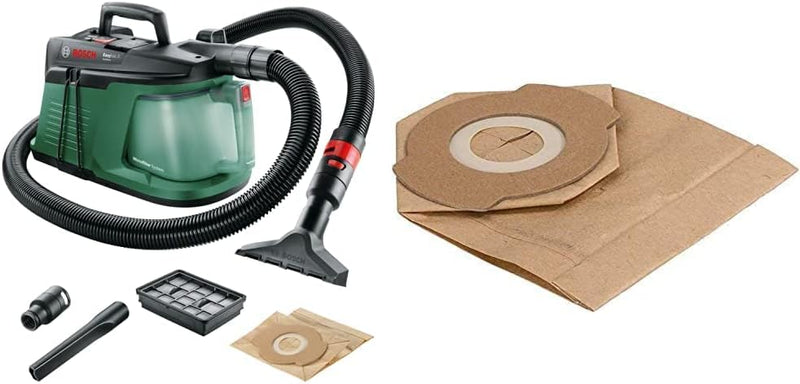 Bosch Handstaubsauger EasyVac 3 (700 Watt, 3 L Staubbehälterkapazität, im Karton) + Bosch 5x Papierf