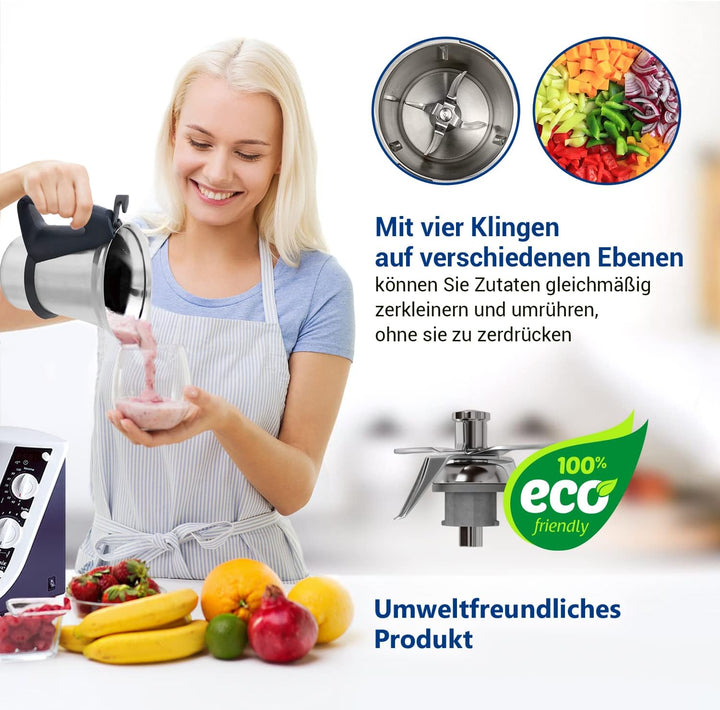 VIOKS Messer für Vоrwerk Thermоmix ТM21 Küchenmaschine Mixmesser aus Edelstahl Thermоmix ТM 21 / Ers