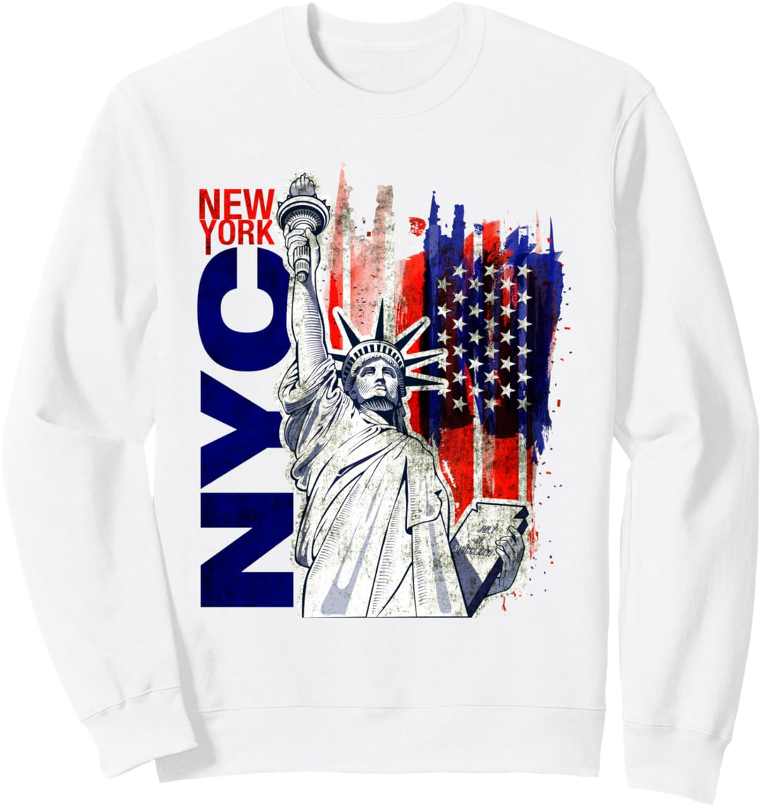 T-Shirt Coole New York City Freiheitsstatue mit USA Flagge Sweatshirt