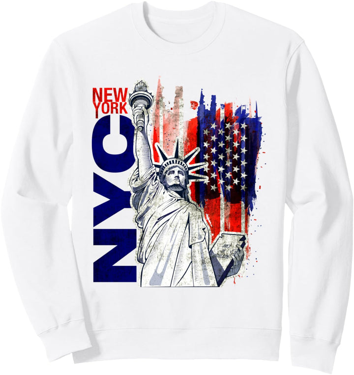 T-Shirt Coole New York City Freiheitsstatue mit USA Flagge Sweatshirt