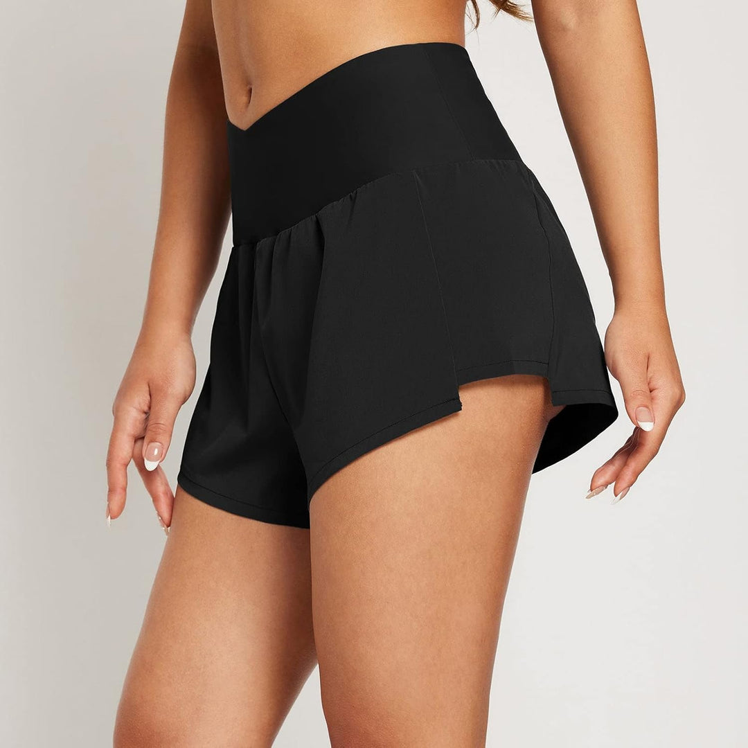baleaf Damen Badeshorts Bauchkontrolle UPF50+ Badehose Schnell Trocknend Schwimmhose Hohe Taille Boa