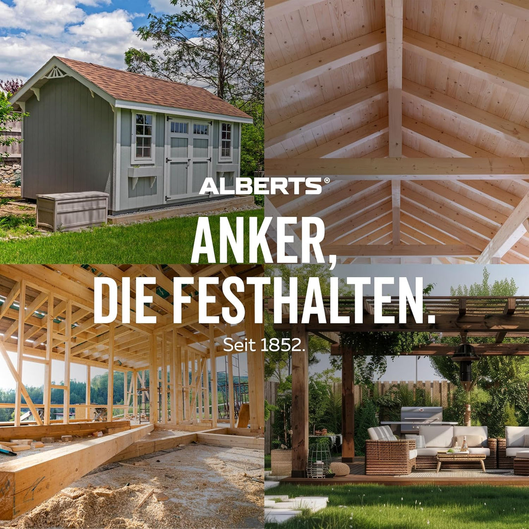 Alberts 837419 Sparren-Pfettenanker | links | sendzimirverzinkt | 32 x 32 x 170 mm | 100er Set links