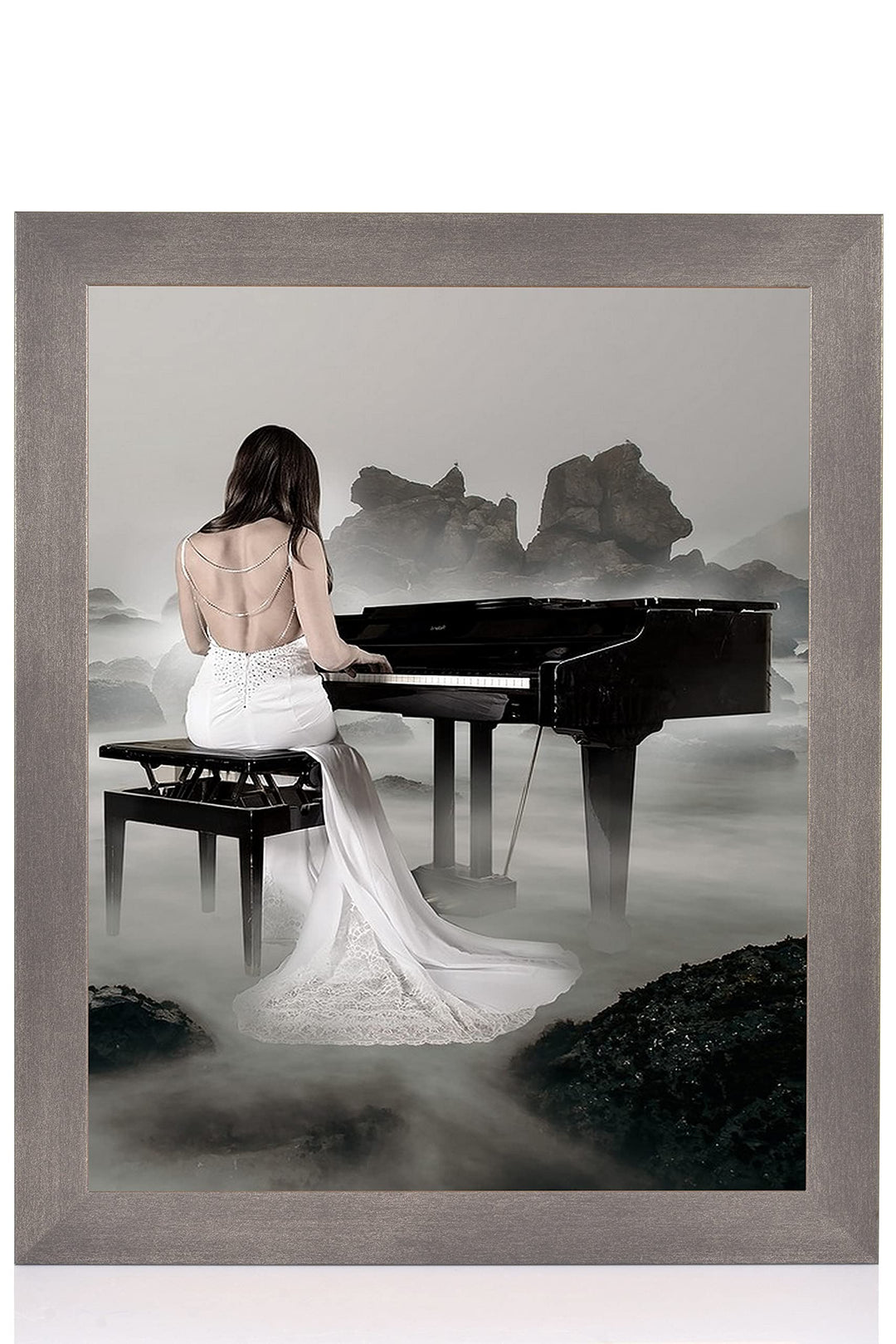 rahmengalerie24 Bilderrahmen 50x80 cm New Rio Rahmen Stahl Holz Acrylglas ohne Passepartout Portrait