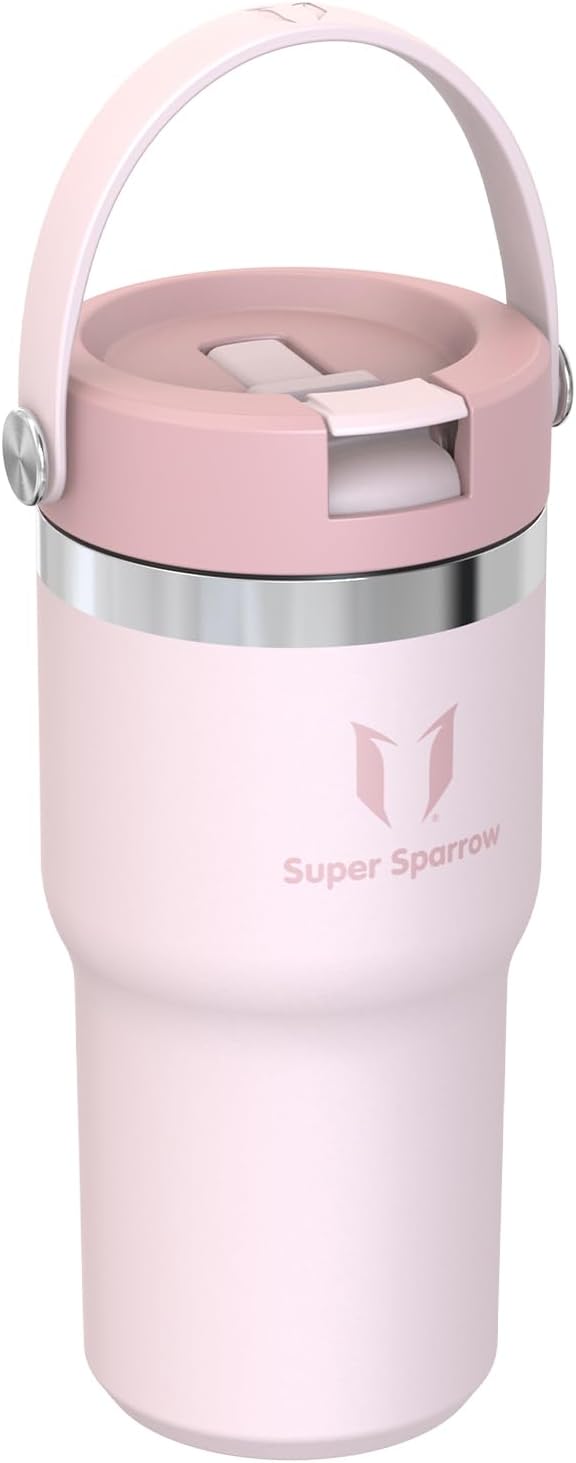 Sparrow Trinkflasche Edelstahl - Twistpath Thermosflasche mit Flex-Strohhalmdeckel - 620ml - BPA-fre