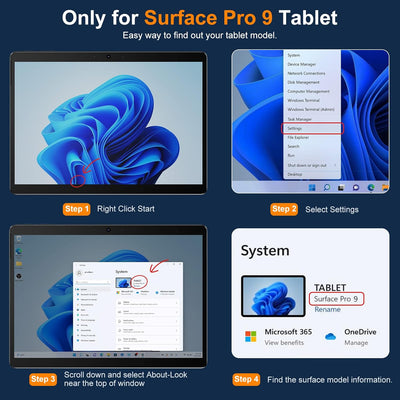 INFILAND Surface Pro 11/10/9 Hülle, Hoch Klar Transparent Stosssichere Robuste Tragbare Schutzhülle