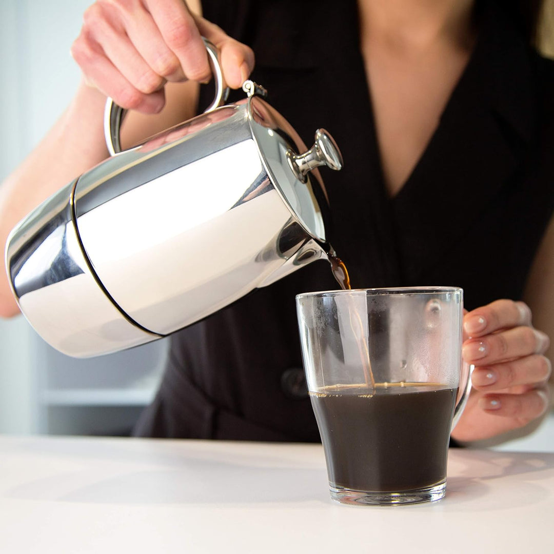 VeoHome Mokka Pot Espressokocher 6 Tassen 300 ml - Edelstahl italienische Mokka kanne Induktionsherd