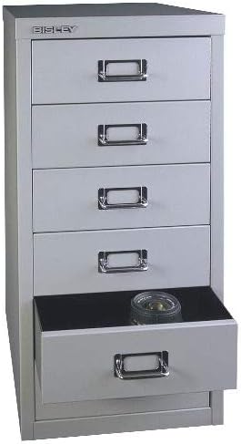 BISLEY MultiDrawer, 29er Serie, DIN A4, 6 Schubladen, Metall, 355 Silber, 38 x 27.9 x 59 cm