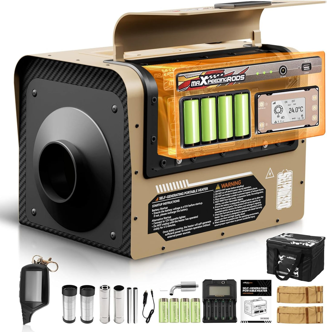 maXpeedingrods Selbstversorgender 5kW Standheizung, Selbsterzeugender Tragbarer Autoheizer, mit USB-