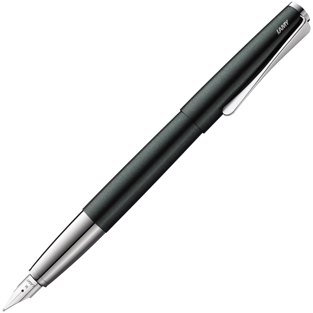 Lamy studio Füllhalter 069 - Füller aus Edelstahl in schwarz-grünem Lack-Finish mit einem polierten