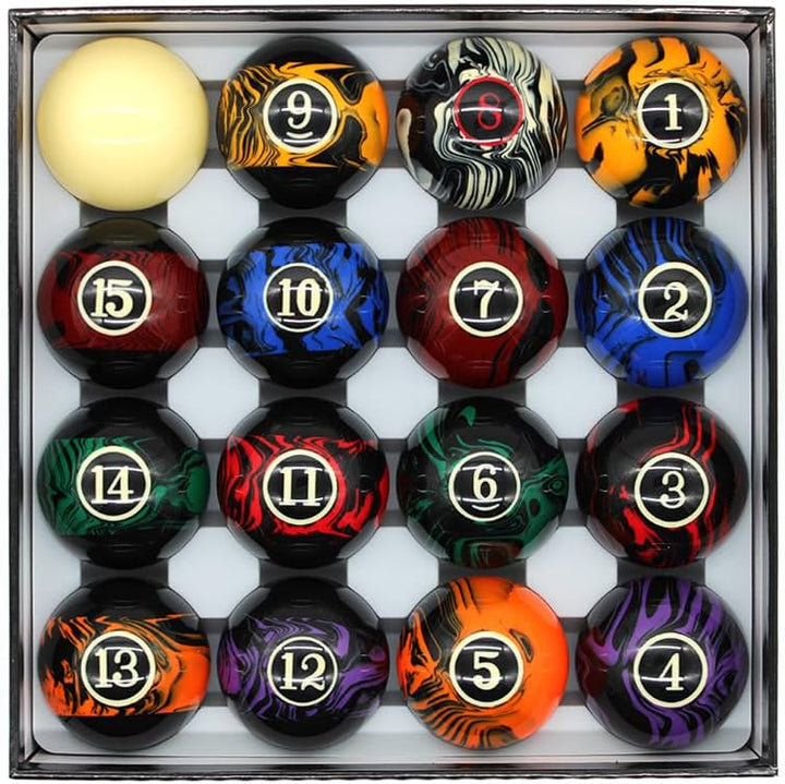 Billardkugeln Kugelset Samurai Palladium Black Style, Pool, 57.2 mm