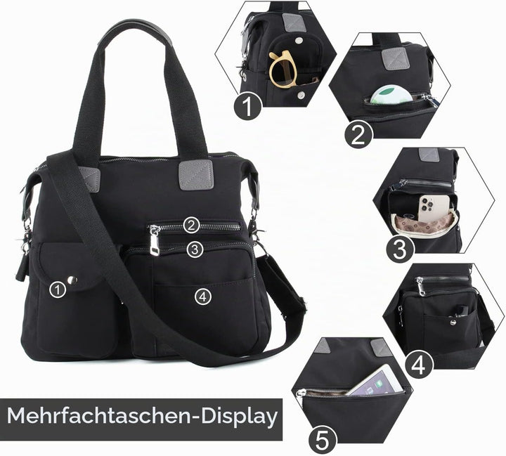 EVEOUT Damen Handtasche Multi Tasche Grosse Umhängetasche Hobo Taschen für Reise Arbeit Schule Campi