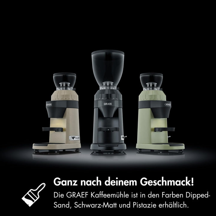 GRAEF Elektrische Kaffeemühle CM8002 – Edelstahl-Kegelmahlwerk, 40 Mahlgradeinstellungen, 2 Bohnenbe