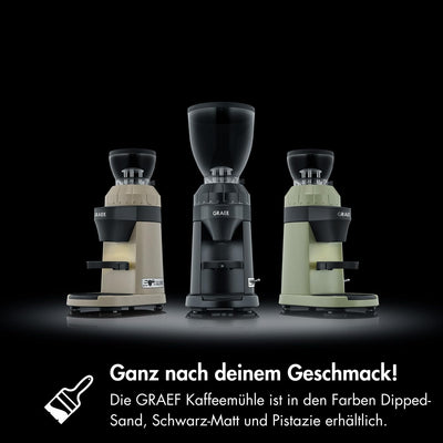 GRAEF Elektrische Kaffeemühle CM8002 – Edelstahl-Kegelmahlwerk, 40 Mahlgradeinstellungen, 2 Bohnenbe