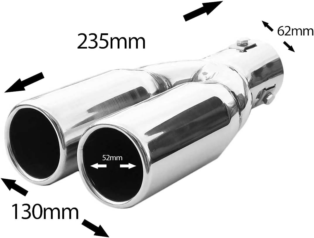 Doppel Auspuffblende Endrohr Auspuff Universell Schalldampf Doppelendrohr Sport Sportauspuff Blende