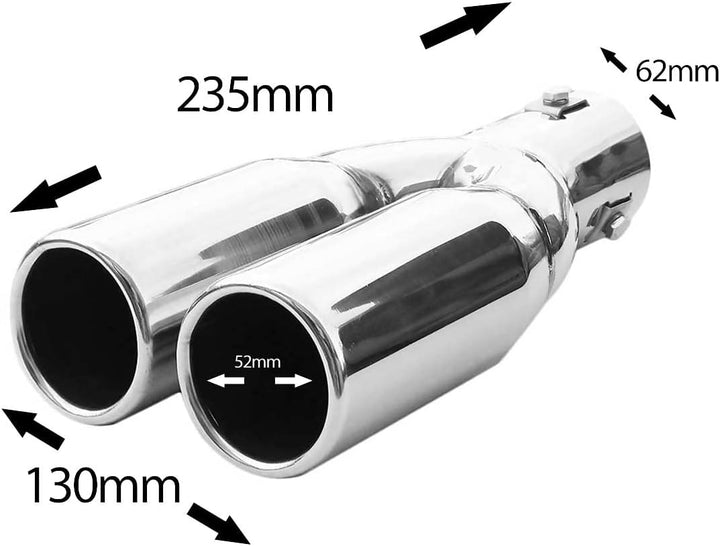 Doppel Auspuffblende Endrohr Auspuff Universell Schalldampf Doppelendrohr Sport Sportauspuff Blende