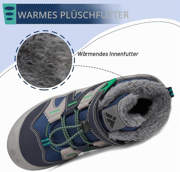 Mishansha Winterschuhe Jungen Winterstiefel Mädchen Boots Kinder Warme Gefüttert Schneestiefel Outdo