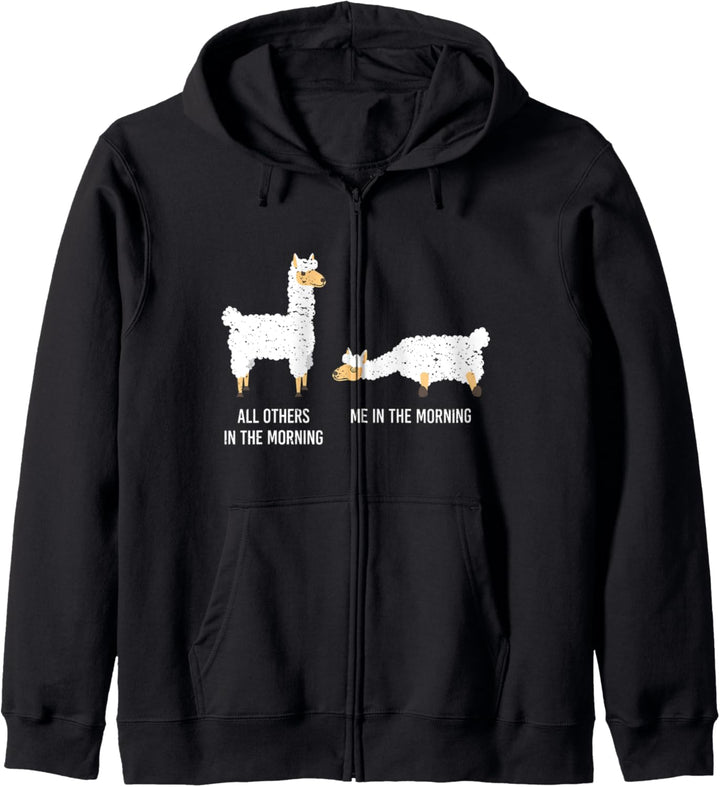 Ein Lama Morgenmensch und Langschläfer Lama Alpaka Schlaf Kapuzenjacke