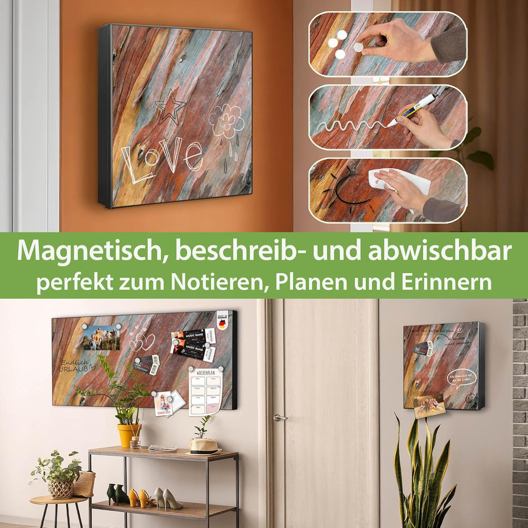 banjado Grosser Schlüsselkasten Glas - Schlüsselbox 30x30cm mit 50 Haken - Schlüsselkasten modern fü