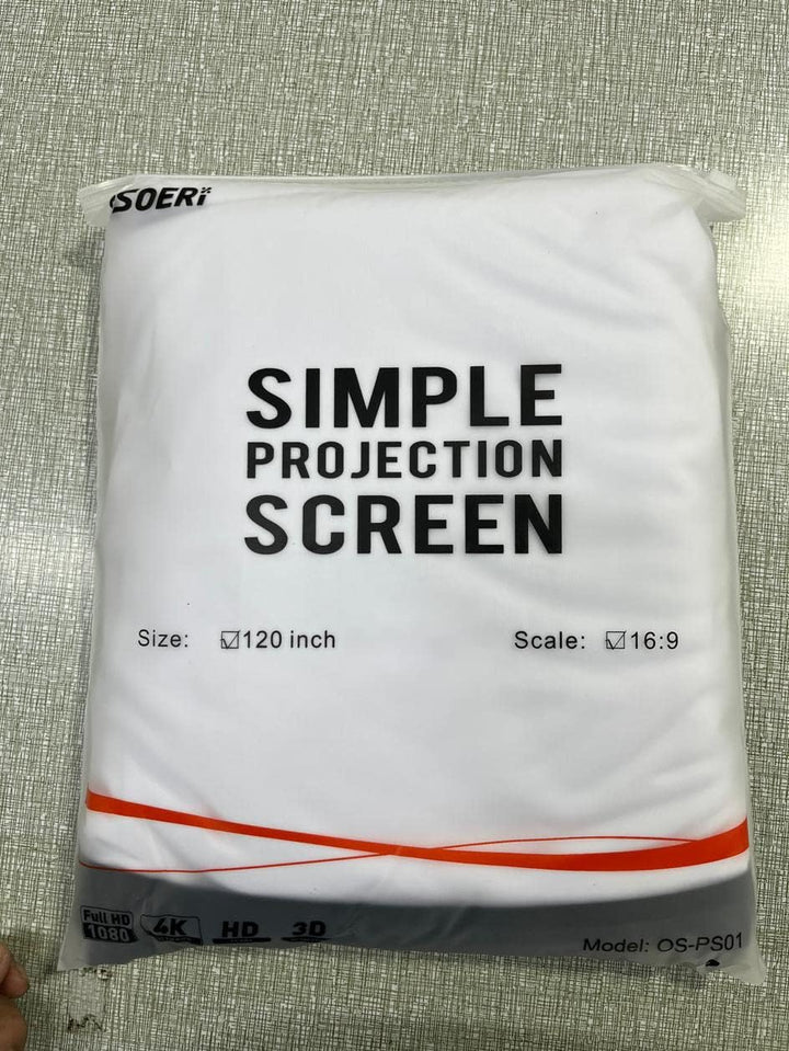 Osoeri Beamer Leinwand 120 Zoll Projektionsleinwand, 16: 9 HD Faltbarer Projektionsschirm Anti-Falte