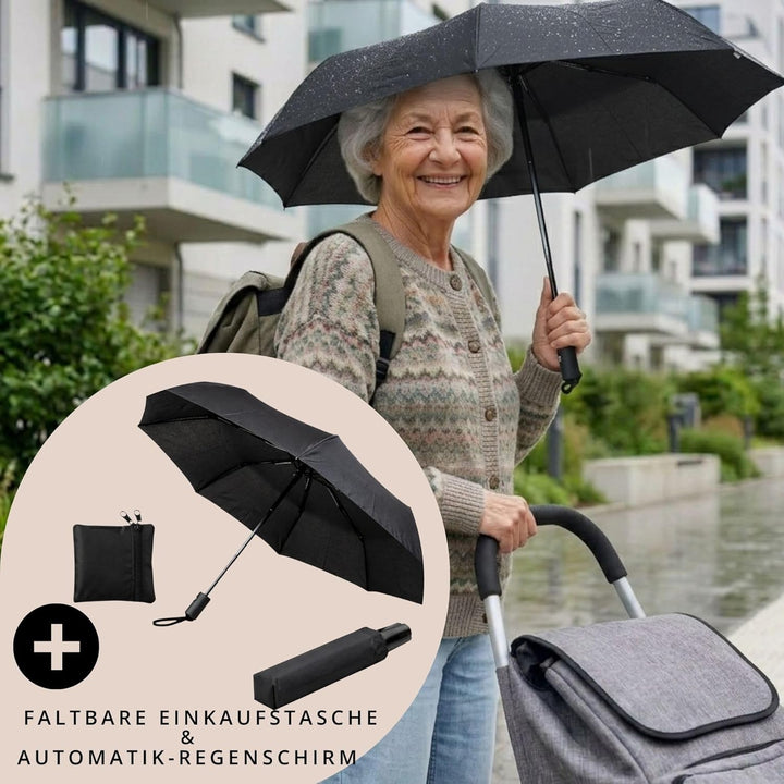 Einkaufstrolley klappbar mit Kühlfach, Einkaufshilfe Aluminium leicht, Einkaufswagen Shopper Trolley
