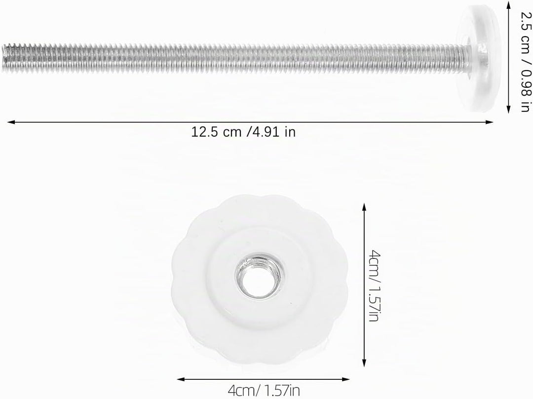 HEMOTON 4Er-Pack Gewindespindelstangen M8 12.50 X 2.50 X 0.80Cm Ersatzbolzen Für Druckmontierte Pet