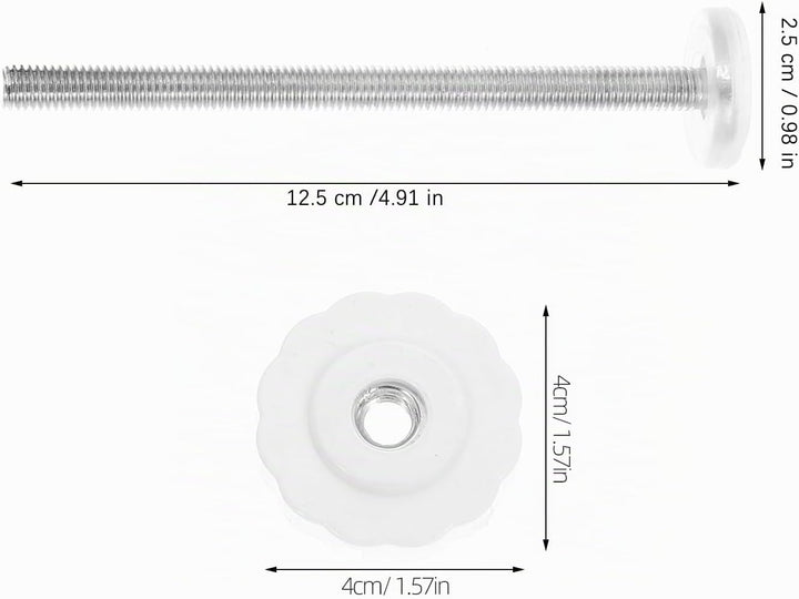 HEMOTON 4Er-Pack Gewindespindelstangen M8 12.50 X 2.50 X 0.80Cm Ersatzbolzen Für Druckmontierte Pet