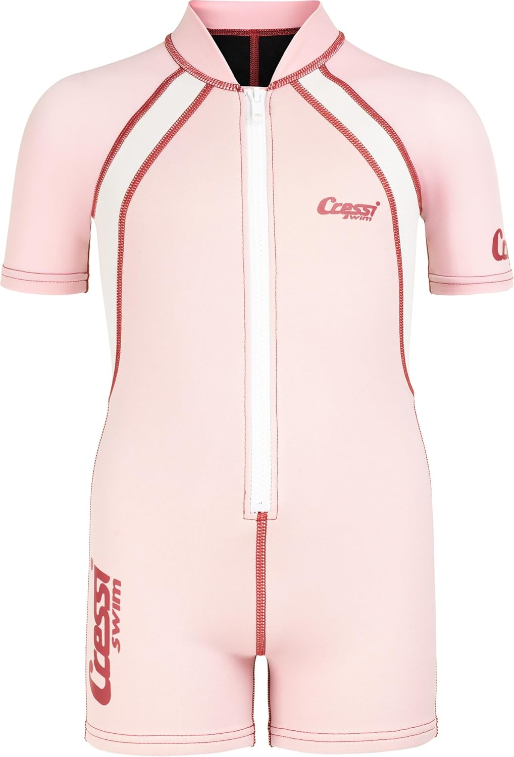 Cressi Kid Shorty Wetsuit 1.5 mm - Shorty Neoprenanzug für Kinder Ultra Stretch Neopren Rosa/Weiss L