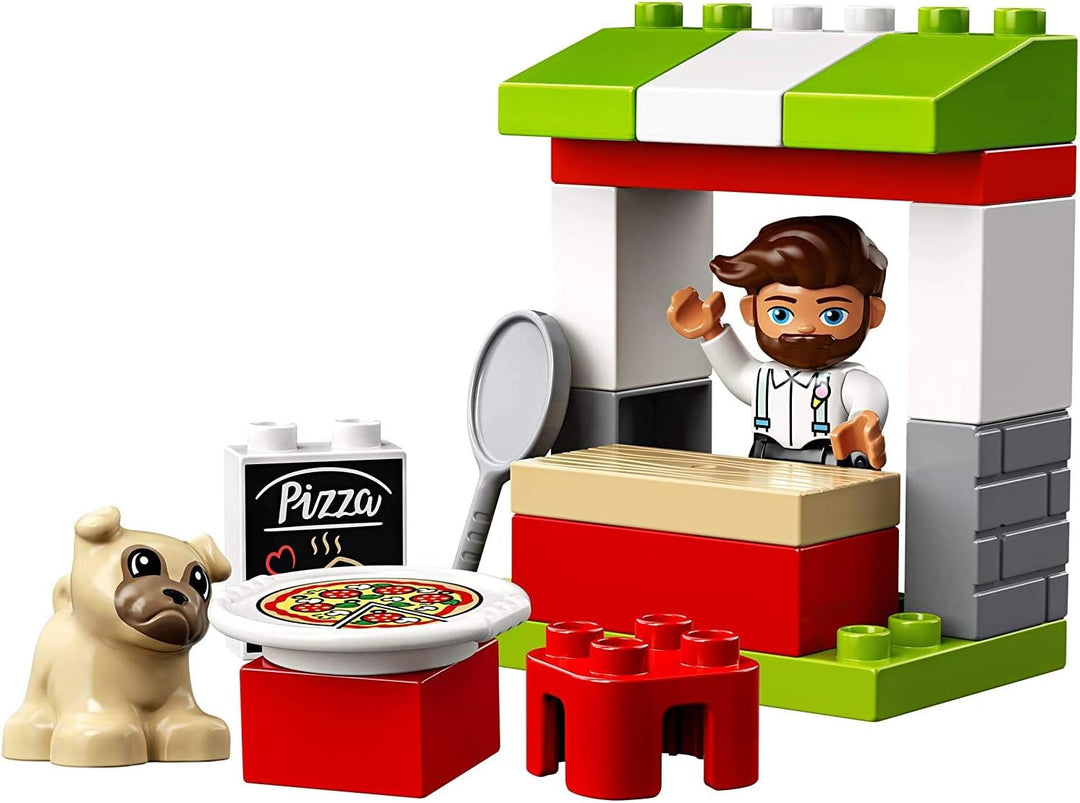 LEGO 10927 DUPLO Pizza-Stand, Spielzeug für Kleinkinder ab 2 Jahre, Konstruktionsspielzeug aus gross
