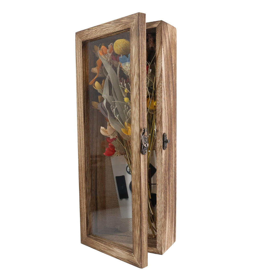 GraduatePro 3D Bilderrahmen zum Befüllen Glasscheibe Holz Box für Objektrahmen DIY Tiefer Rahmen Fot