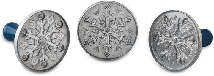 Nordic Ware Schneeflocke Cookie Stamps (3er Set), stabiles Aluminiumguss-Keksstempel-Set, Cookie Pre