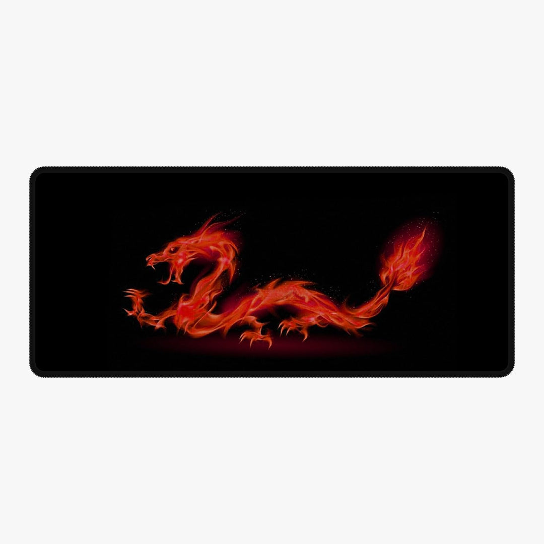 Silent Monsters Mauspad XXL 900 x 400 mm grosses Mousepad Drache rot - Vernähter Rand, rutschfest &