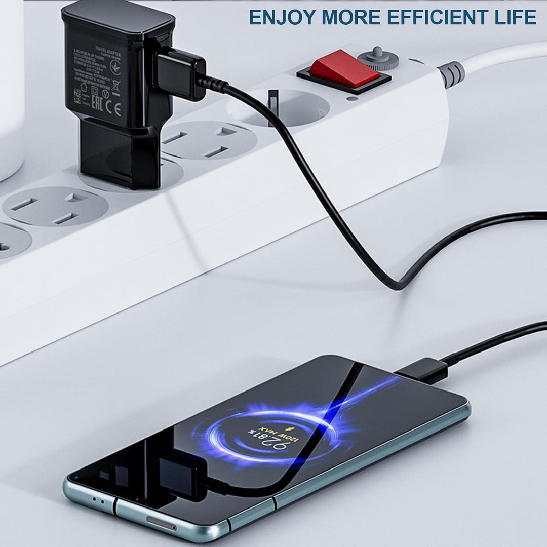 USB C Ladegerät, 2-Pack Schnellladegerät Handy Netzteil mit 2M USB C Ladekabel Kompatibel mit Samsun