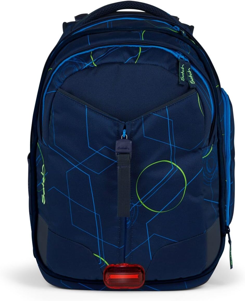 Satch Match Schulrucksack Set 2tlg. inkl. Schlamperbox Blue Tech, Blue Tech