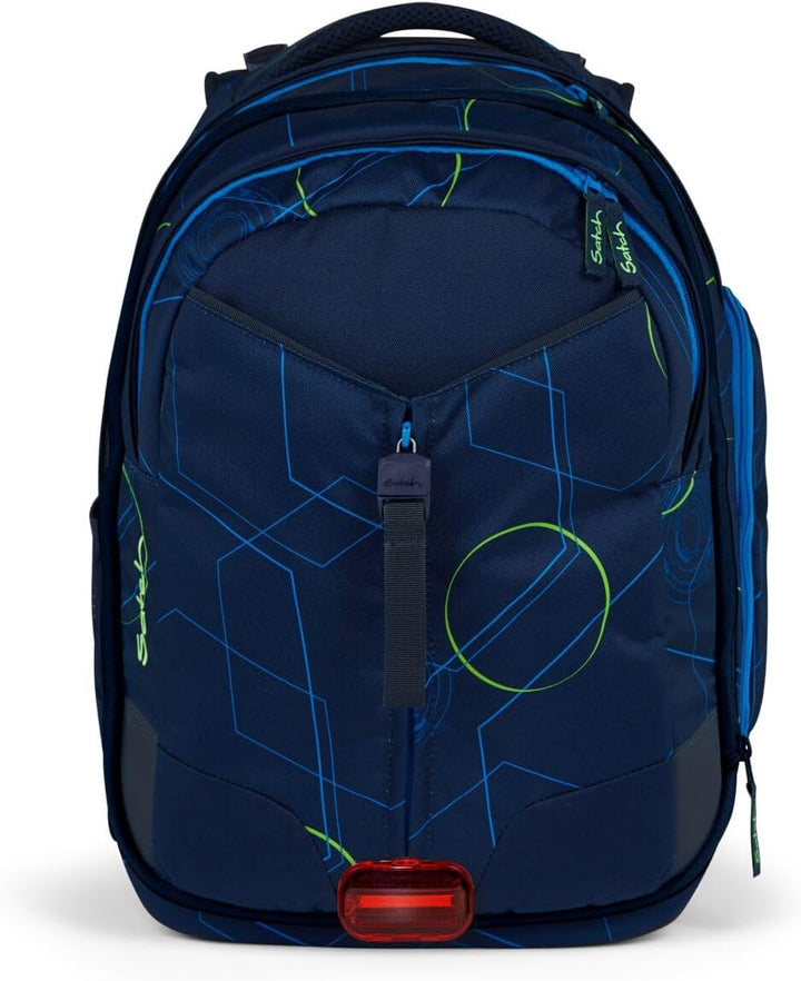 Satch Match Schulrucksack Set 2tlg. inkl. Schlamperbox Blue Tech, Blue Tech