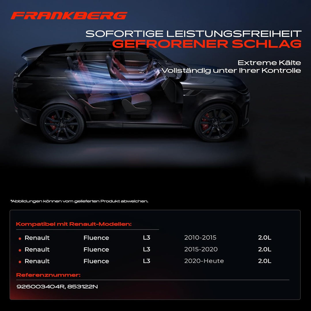 Frankberg Klimakompressor Klimaanlage Kompatibel mit Fluence L3 2.0L Benzin 2010-Heute Replace# 9260